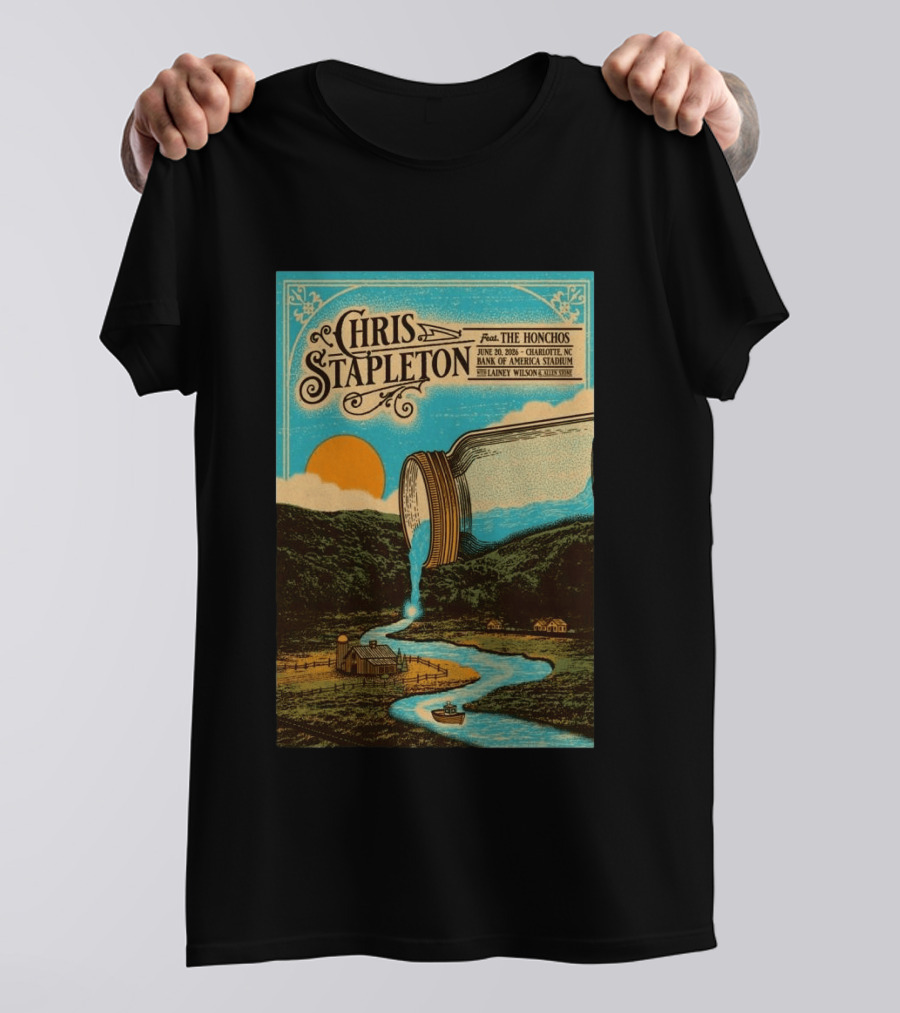 Chris Stapleton Feat. The Honchos June 20 2026 Charlotte NC Bank Of America Stadium Lainey Wilson T-Shirt