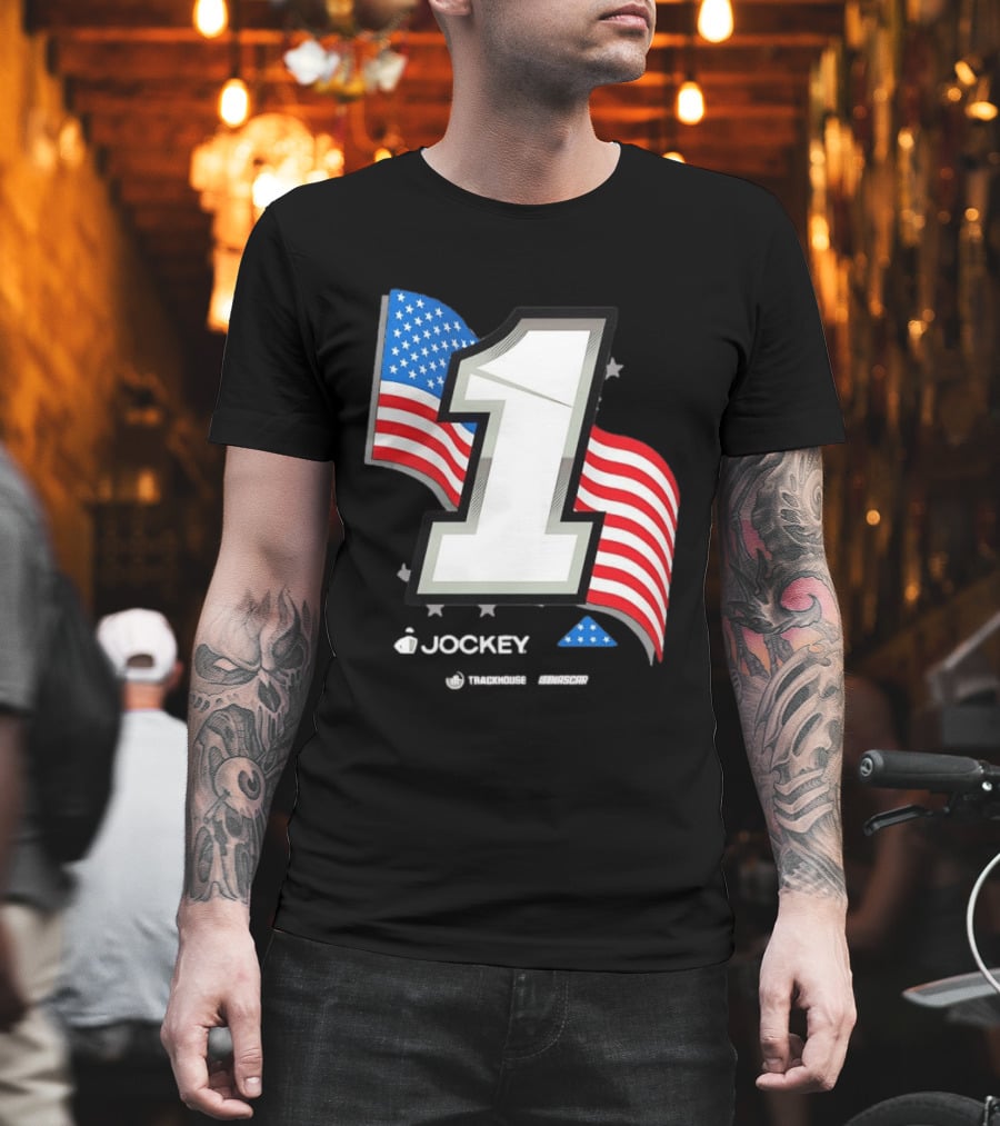 Ross Chastain 1 Jockey Folds Of Honor American Flag Trackhouse NASCAR Racing T-Shirt