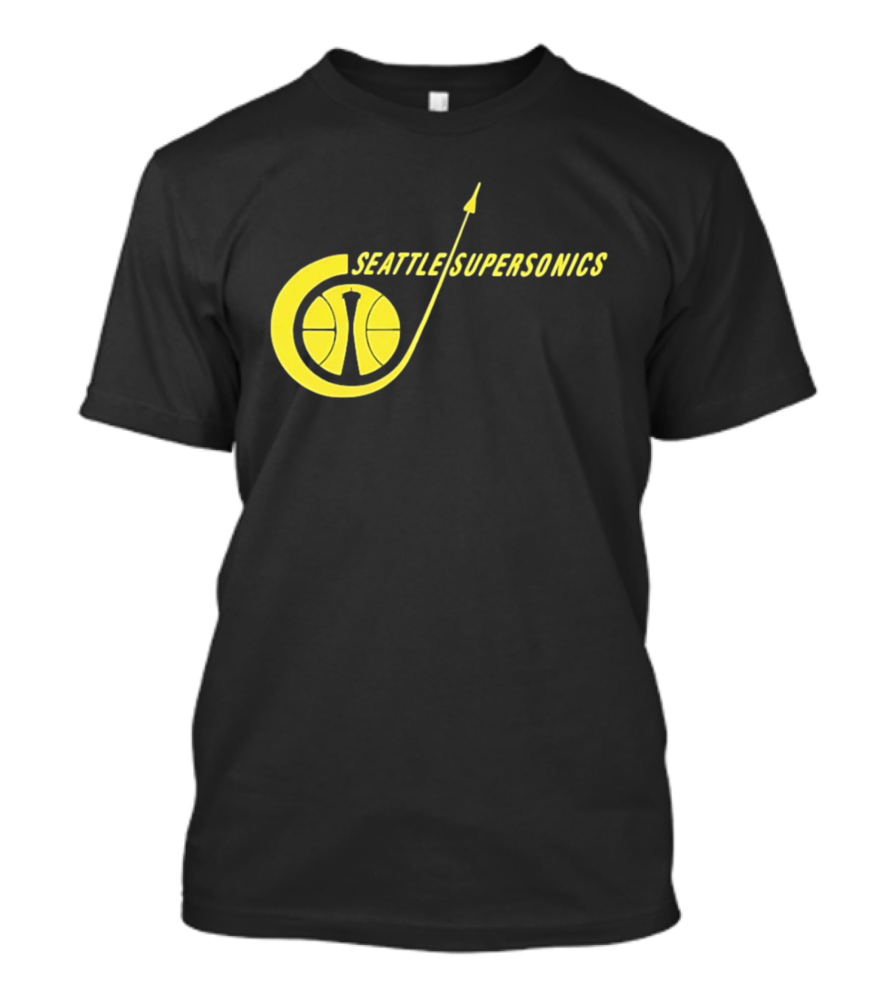 Seattle SuperSonics Basketball Space Needle Icon Yellow T-Shirt