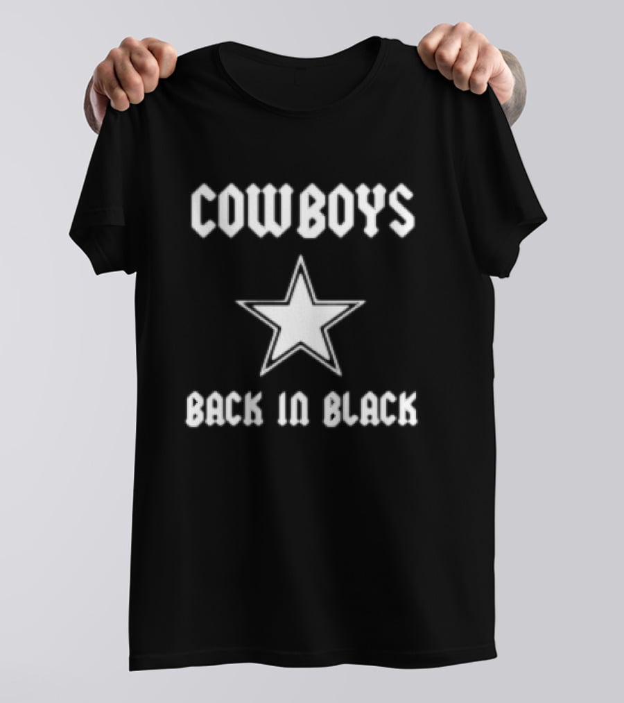Cowboys Back In Black Star T-Shirt