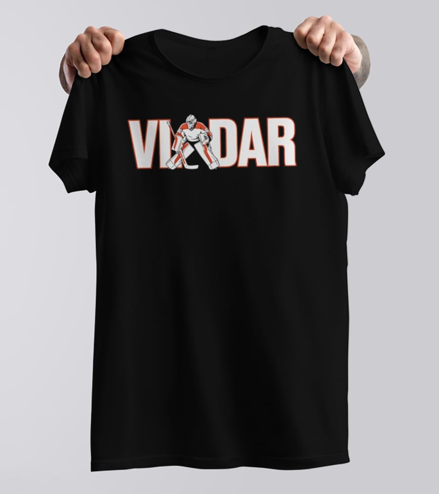 Dan Vladar Philadelphia Flyers Hockey Goalie Name Vladar With Player Stance T-Shirt