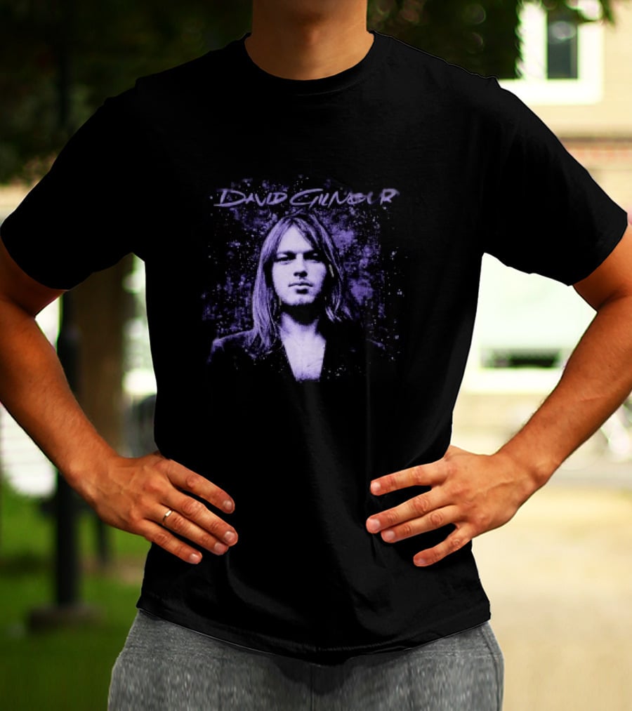 David Gilmour Young David Retro Psychedelic Music Legend Purple T-Shirt