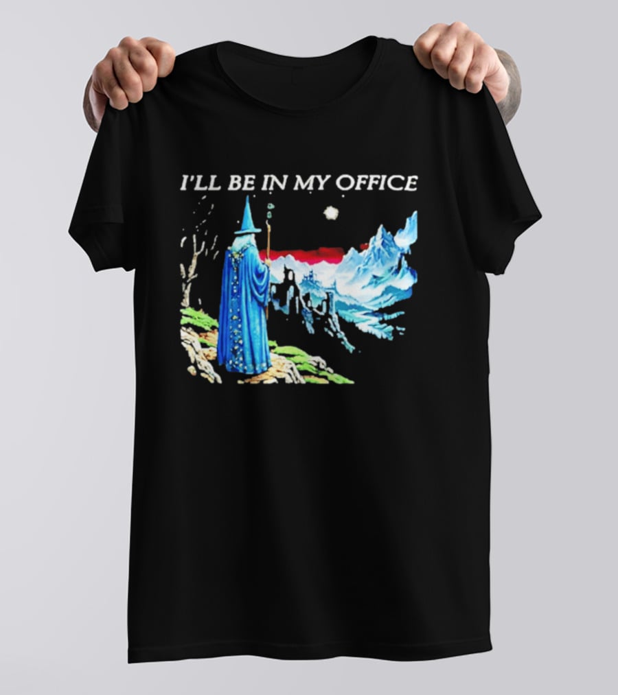 I'll Be In My Office Wizard Fantasy Castle Scene T-Shirt