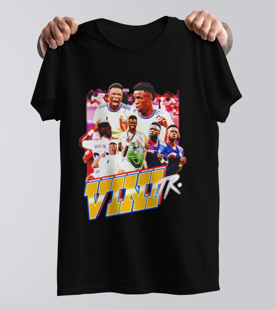 Vini Jr Vinicius Junior Real Madrid Football Collage T-Shirt