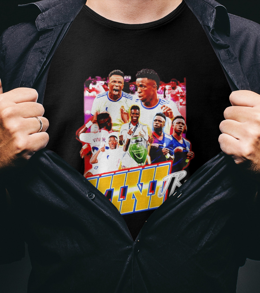 Vini Jr Vinicius Junior Real Madrid Football Collage T-Shirt