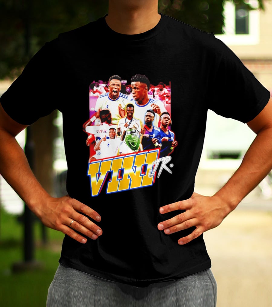 Vini Jr Vinicius Junior Real Madrid Football Collage T-Shirt