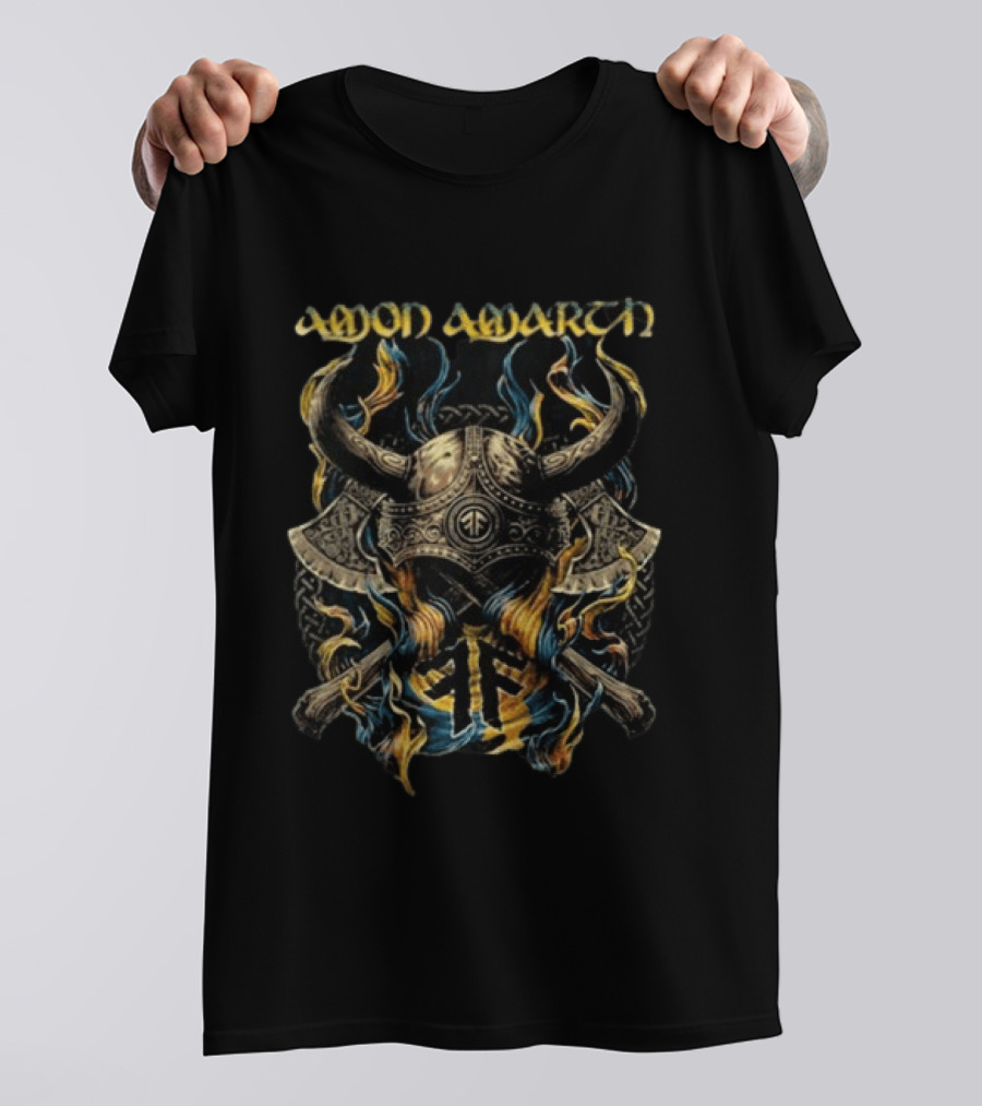 Amon Amarth Viking Helmet Axe Flames If You Survive Maybe The Gods Have Other Plans For You T-Shirt