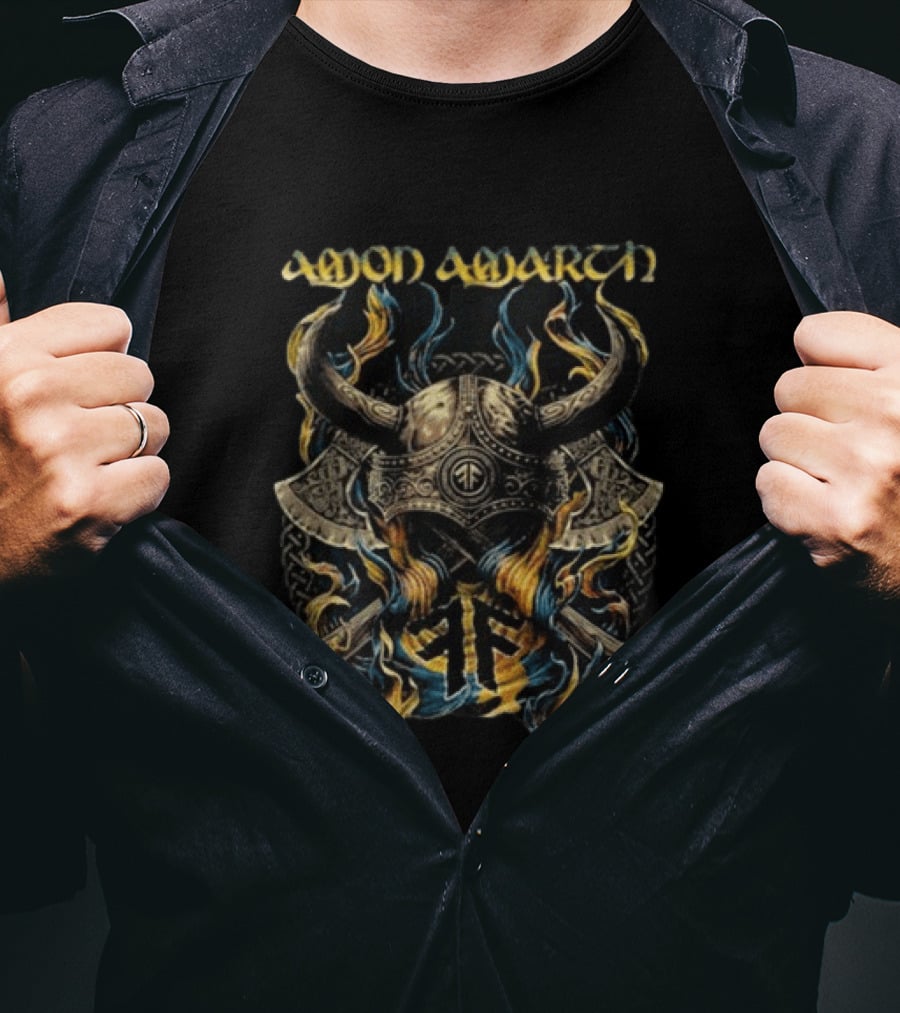 Amon Amarth Viking Helmet Axe Flames If You Survive Maybe The Gods Have Other Plans For You T-Shirt