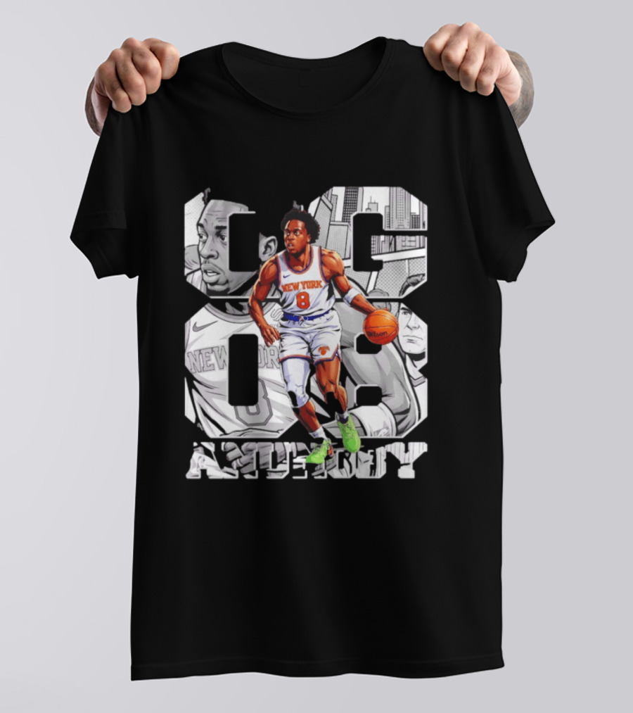 New York Anunoby 08 Basketball Comic Knicks T-Shirt