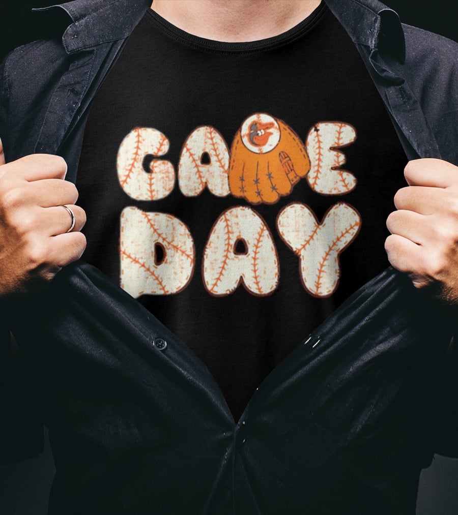 Baltimore Orioles Game Day Baseball Glove MLB T-Shirt