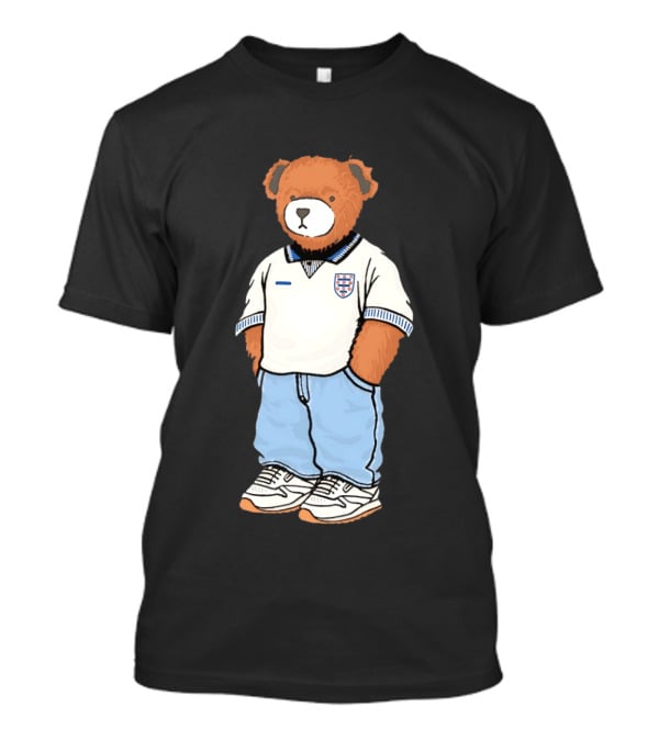 Three Lions England '90 Pickles Teddy Bear Retro Soccer Fan T-Shirt