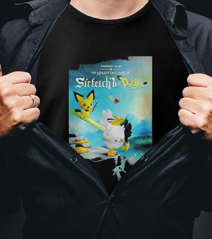 Pokémon Tales The Misadventures Of Sirfetch'd And Pichu Adventure Scene T-Shirt