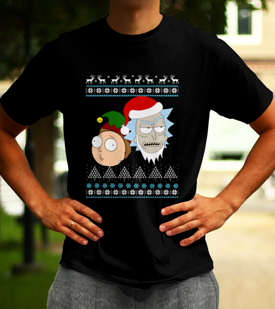 Rick Santa Morty Elf Christmas Sweater T-Shirt