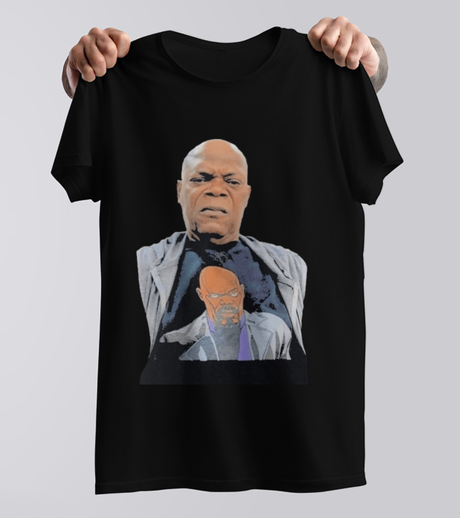 Samuel L. Jackson Wearing Himself On T-Shirt