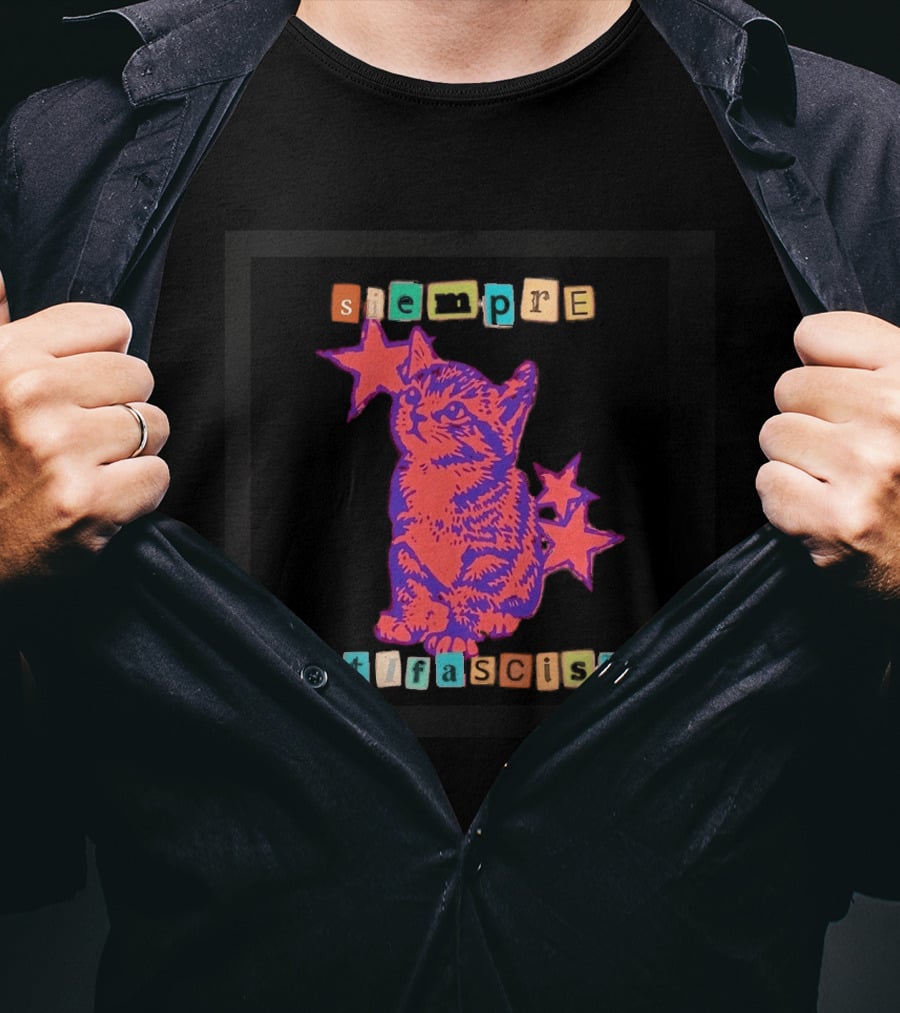 Siempre Antifascista Cat Star Blocks T-Shirt