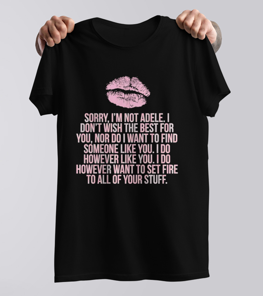 Sorry I'm Not Adele I Don't Wish The Best For You I Want To Set Fire To All Of Your Stuff T-Shirt