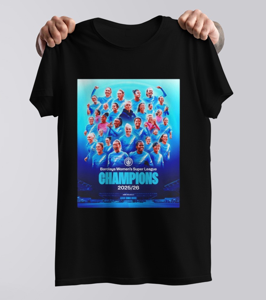 Barclays Women's Super League Champions 2025 2026 Manchester City FC T-Shirt
