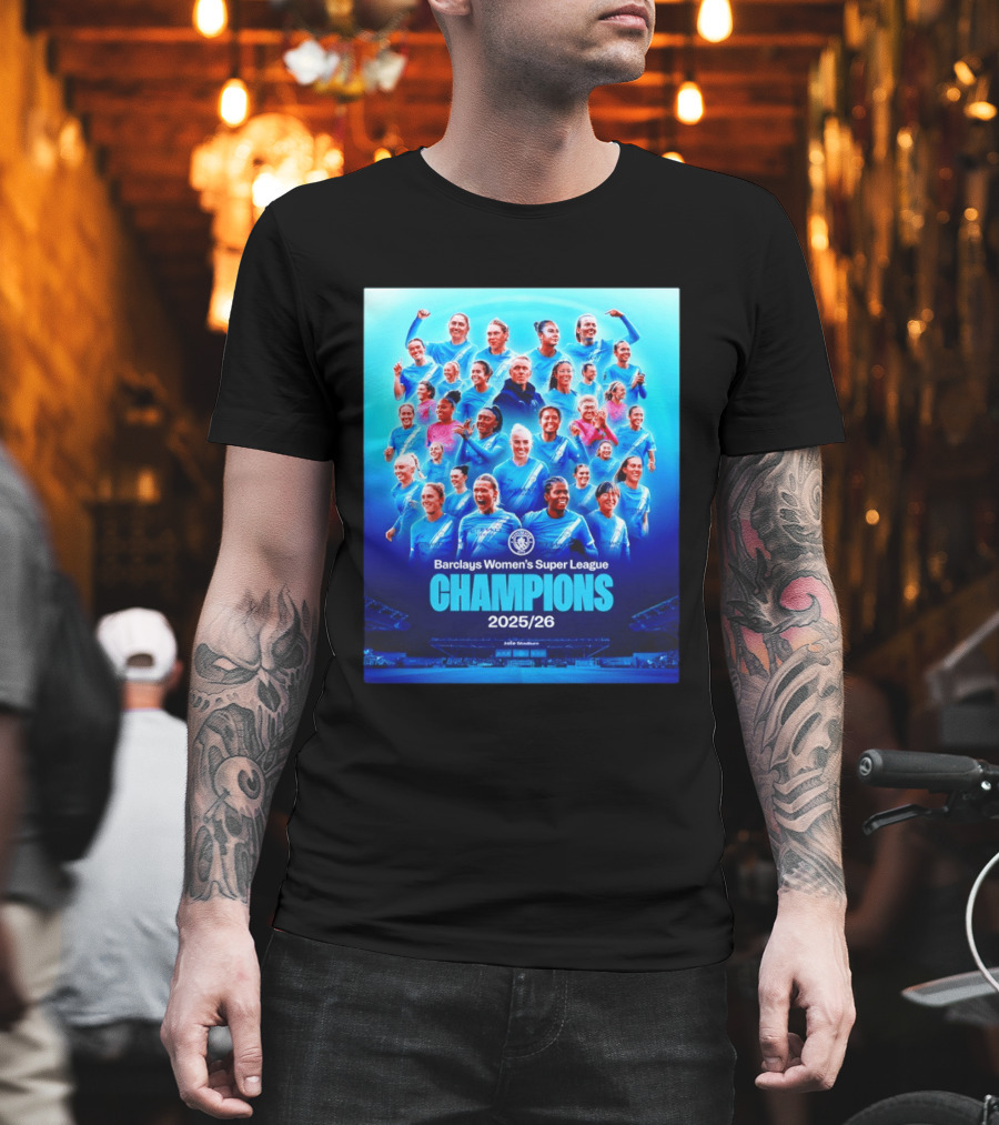 Barclays Women's Super League Champions 2025 2026 Manchester City FC T-Shirt