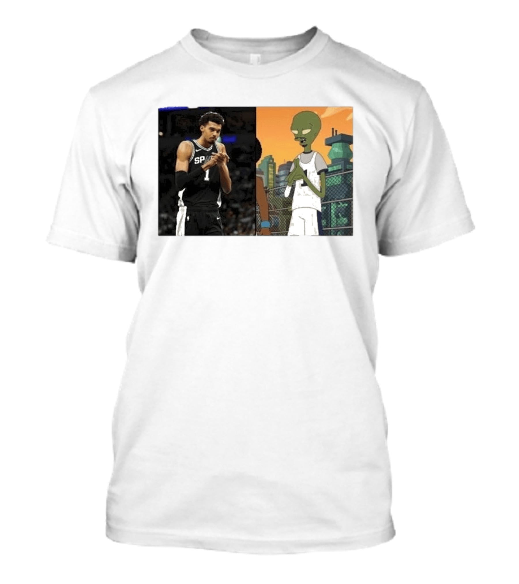 2026 Victor Wembanyama Spurs Alien Meme Basketball Fans T-Shirt