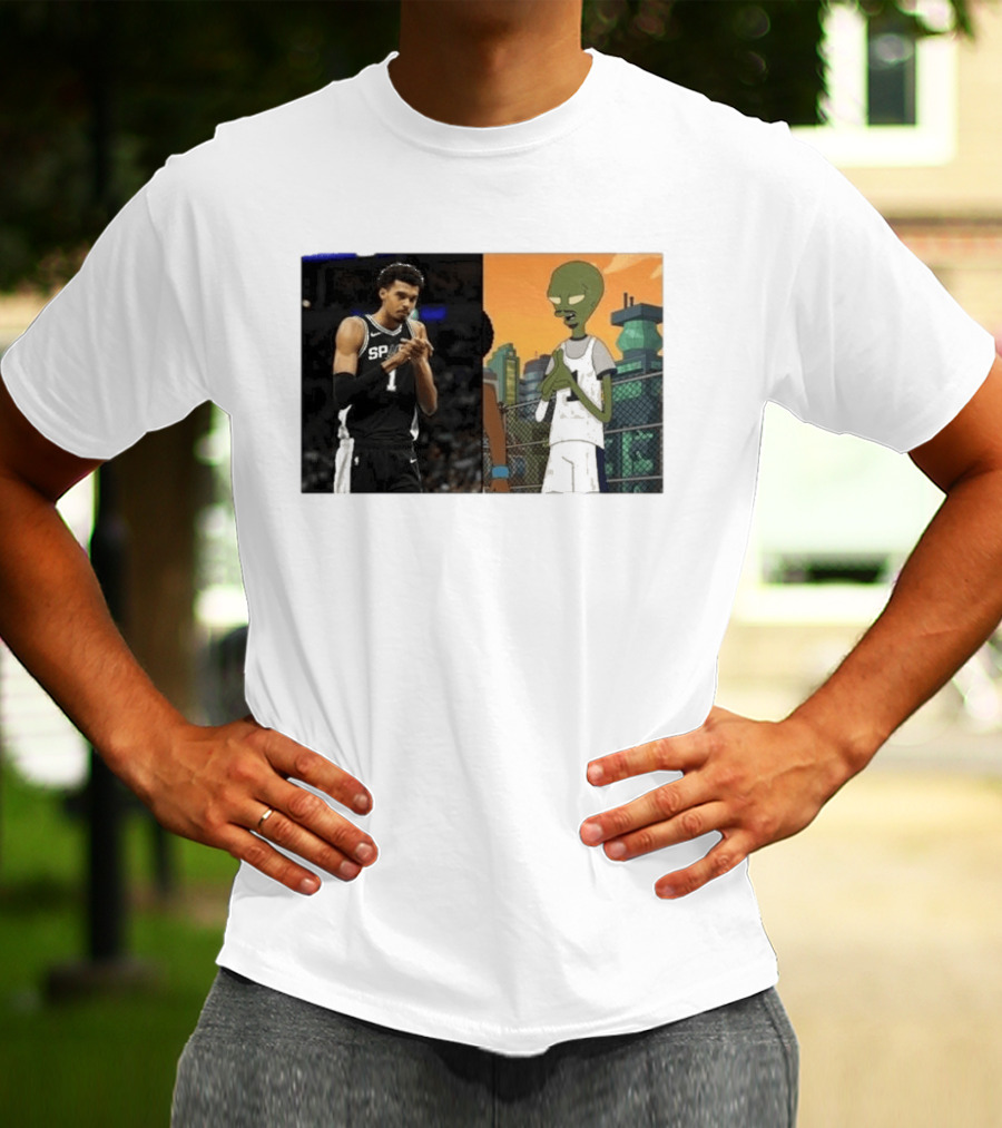2026 Victor Wembanyama Spurs Alien Meme Basketball Fans T-Shirt