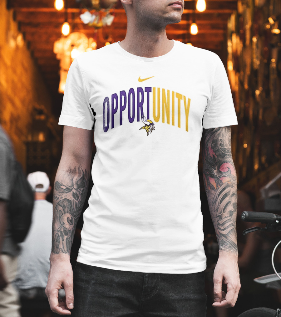 Nike Minnesota Vikings Opportunity Justice Freedom Equity T-Shirt