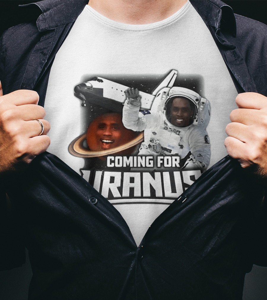 Coming For Uranus Astronaut Spaceship Humor T-Shirt