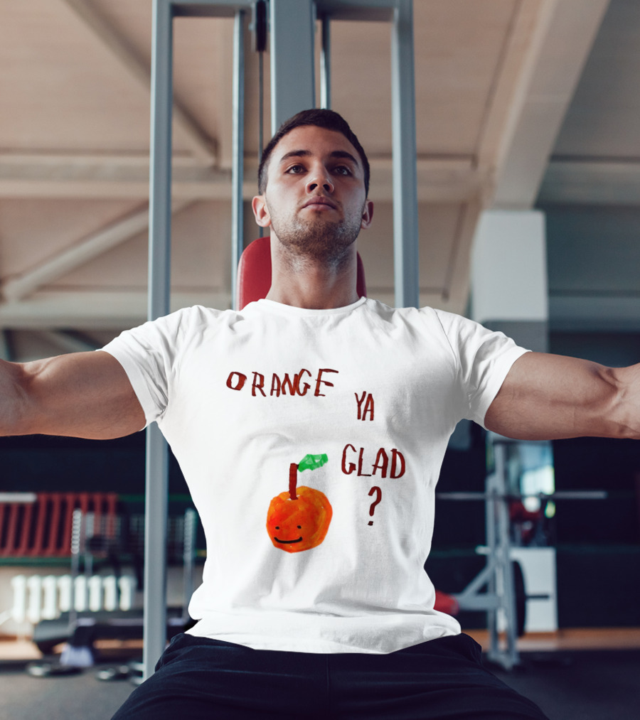 Orange Ya Glad Fruit Pun Food Punny Paint Playful Orange T-Shirt