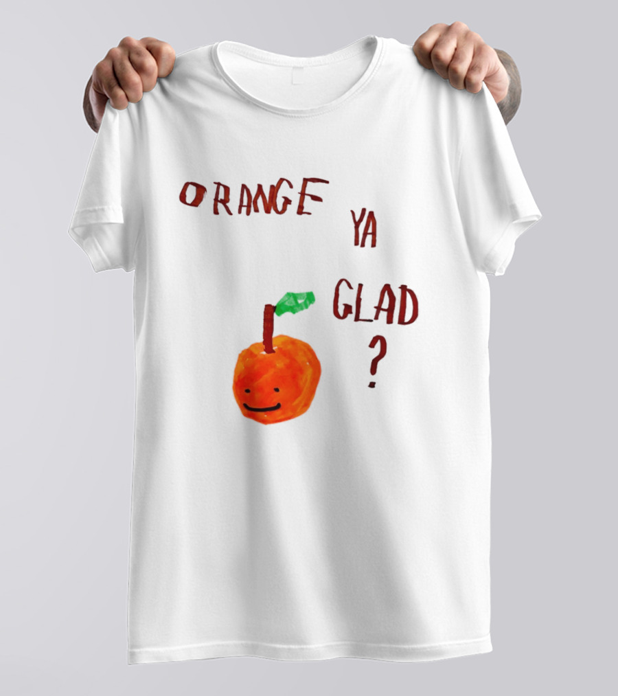 Orange Ya Glad Fruit Pun Food Punny Paint Playful Orange T-Shirt