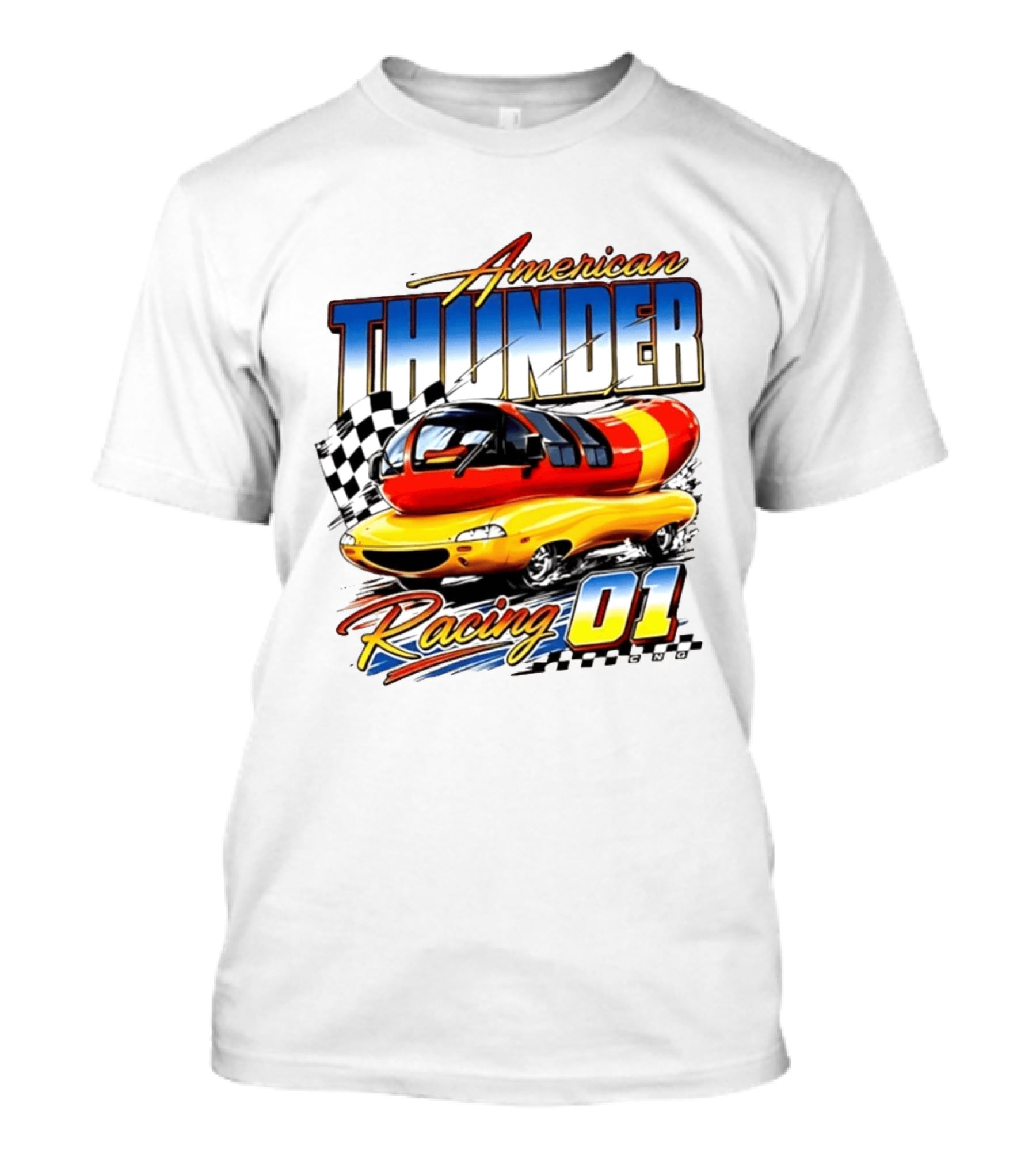 Oscar Mayer American Thunder Racing 01 Car Checkered Flag T-Shirt