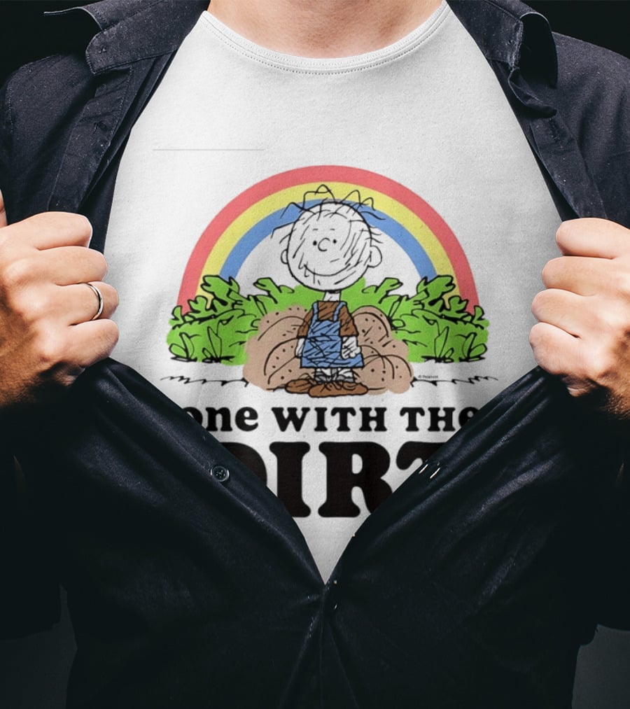 Peanuts Pig Pen One With The Dirt Rainbow And Leaves T-Shirt