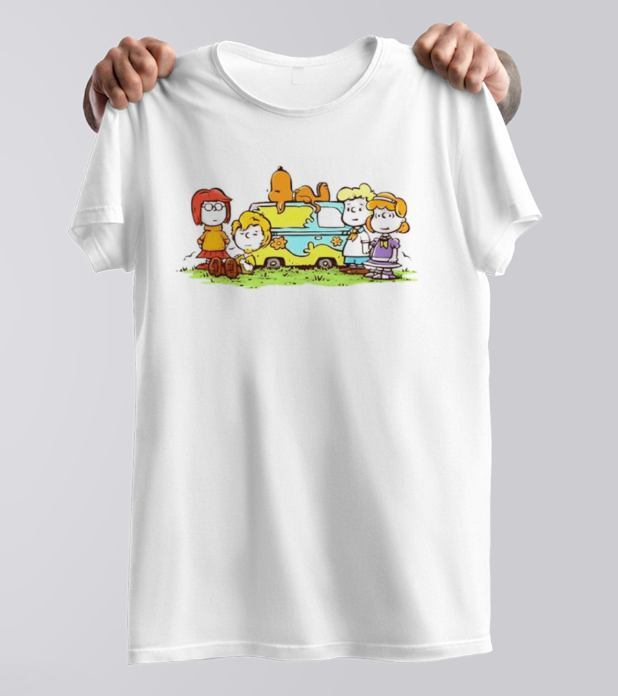 Scooby Doo Snoopy Crossover With Mystery Machine And Peanuts Characters T-Shirt