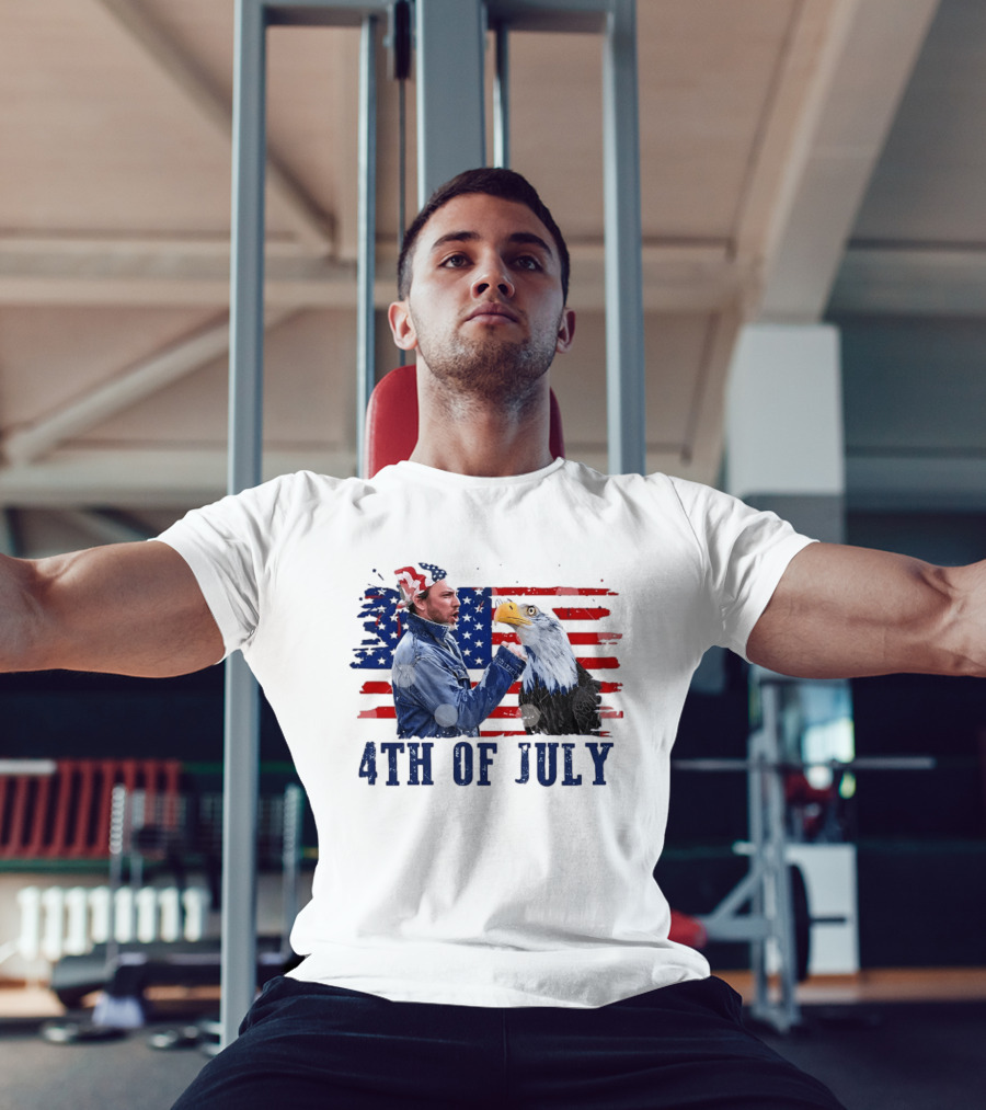 Charlie Kelly Rock Flag Eagle 4th Of July Patriotic Eagle Comedy T-Shirt