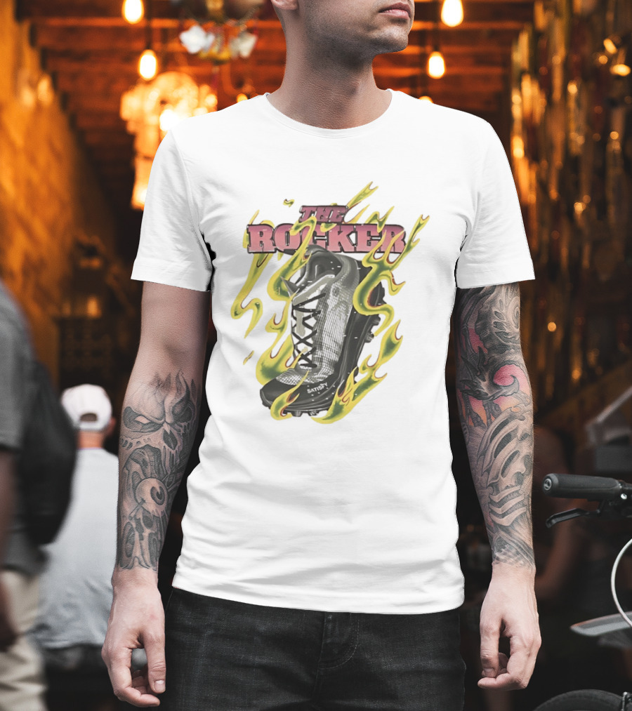 The Rocker Satisfy Running Original Trailblazer Flame Boot T-Shirt