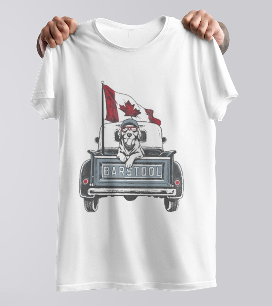 Barstool Truck Life Canadian Flag Dog T-Shirt
