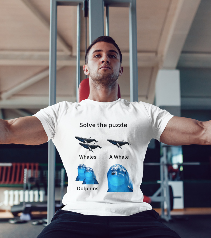 Solve The Puzzle Whales A Whale Dolphins Wordplay T-Shirt
