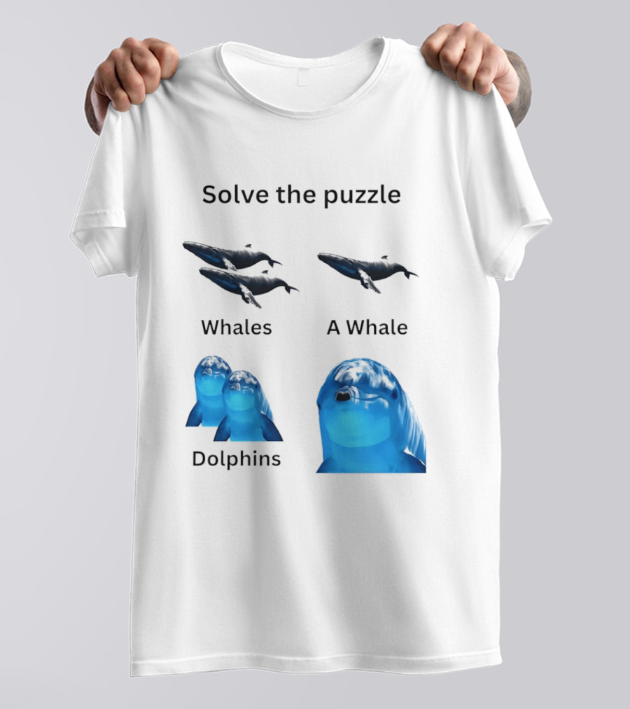 Solve The Puzzle Whales A Whale Dolphins Wordplay T-Shirt