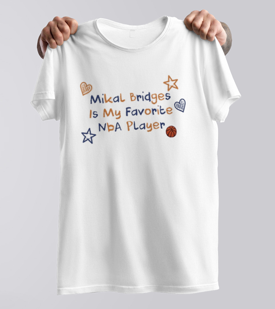 Mikal Bridges Is My Favorite NBA Player Basketball Stars Hearts T-Shirt