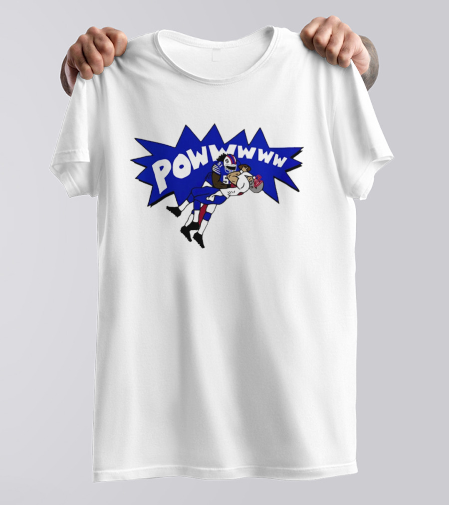 POWWWWW Buffalo Bills Football Tackle Action T-Shirt