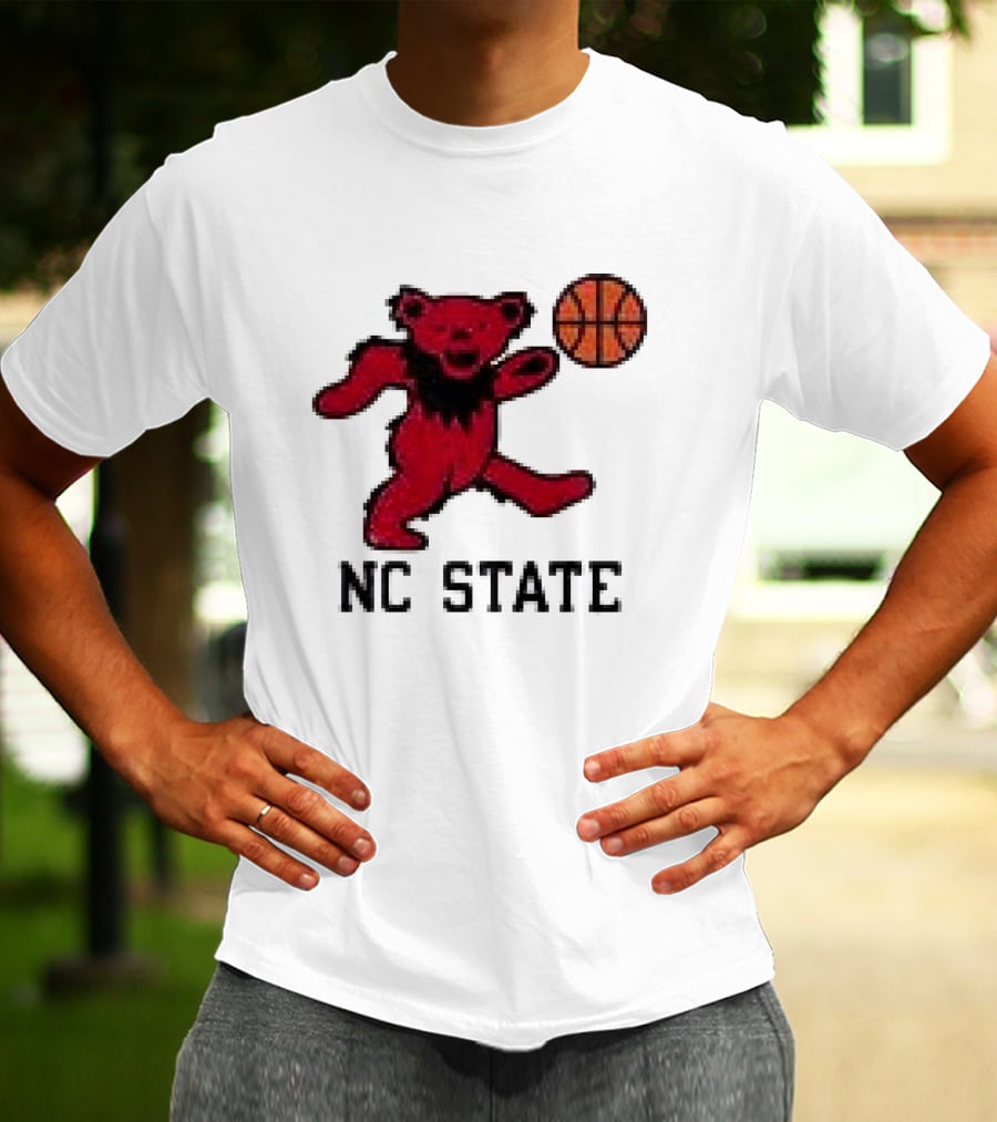 Grateful Dead NC State Wolfpack Bears Basketball Team Collaboration T-Shirt