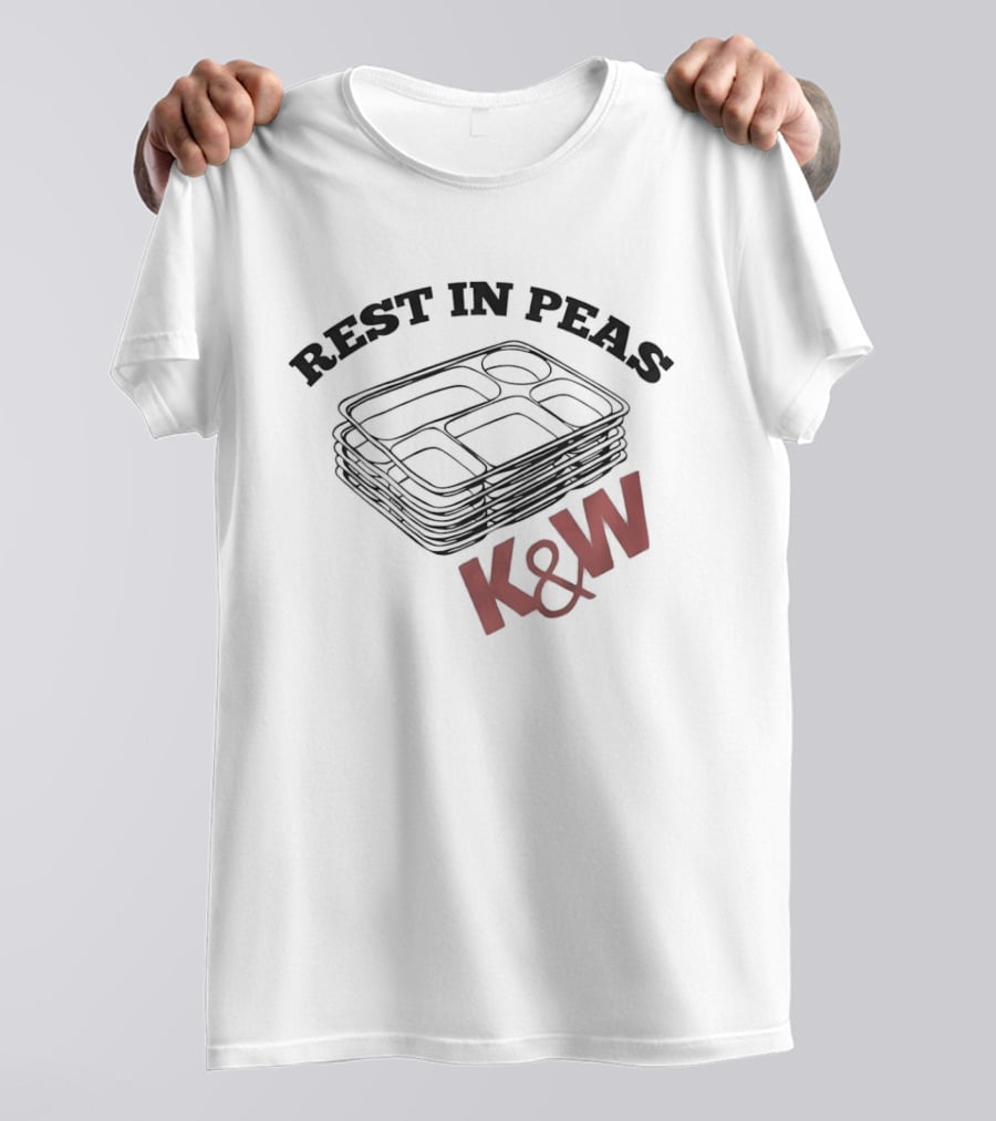 Rest In Peas K&W Cafeteria Tray Stack Retro Humor T-Shirt