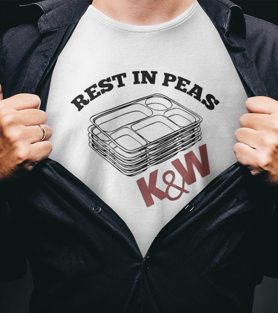 Rest In Peas K&W Cafeteria Tray Stack Retro Humor T-Shirt