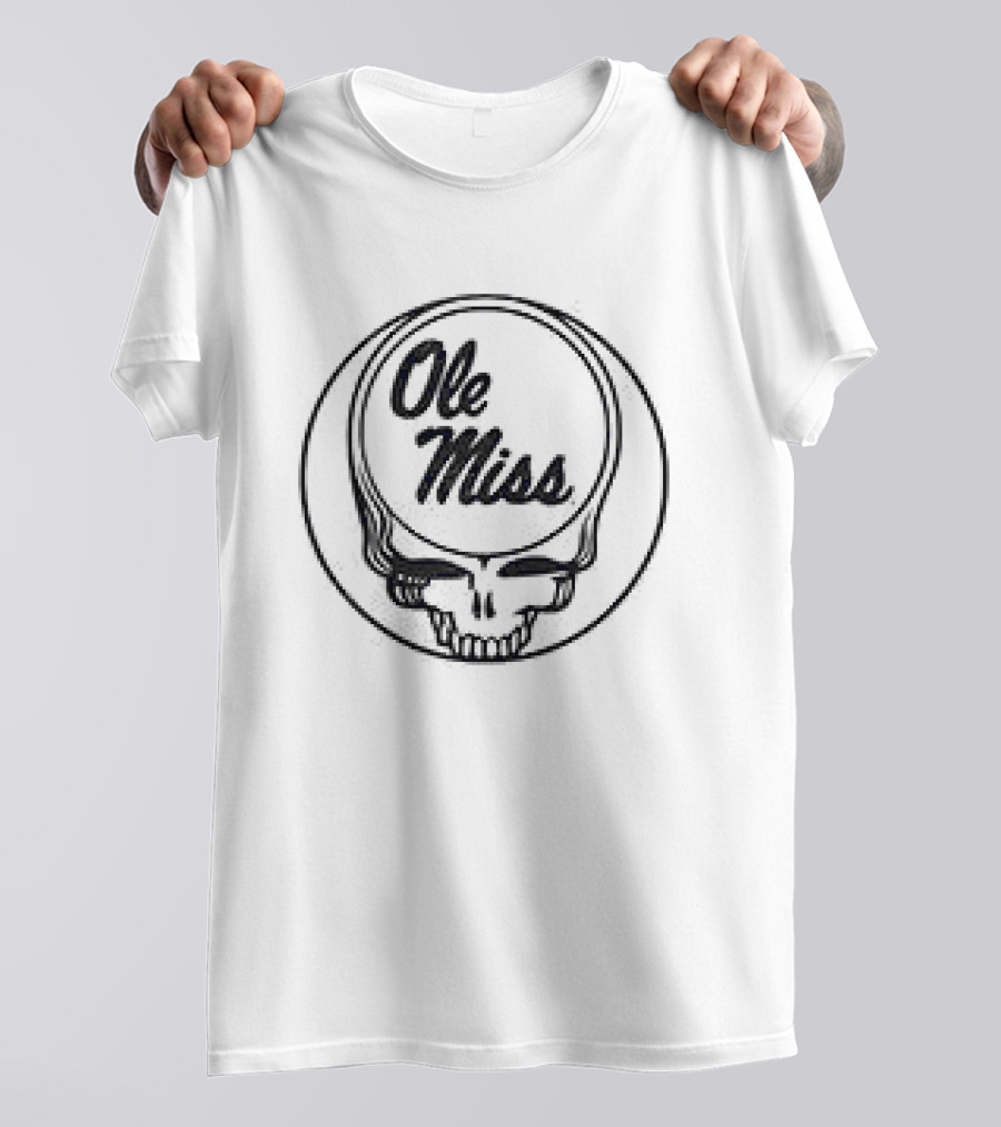 Grateful Dead Ole Miss Rebels Basketball Collaboration Skull T-Shirt
