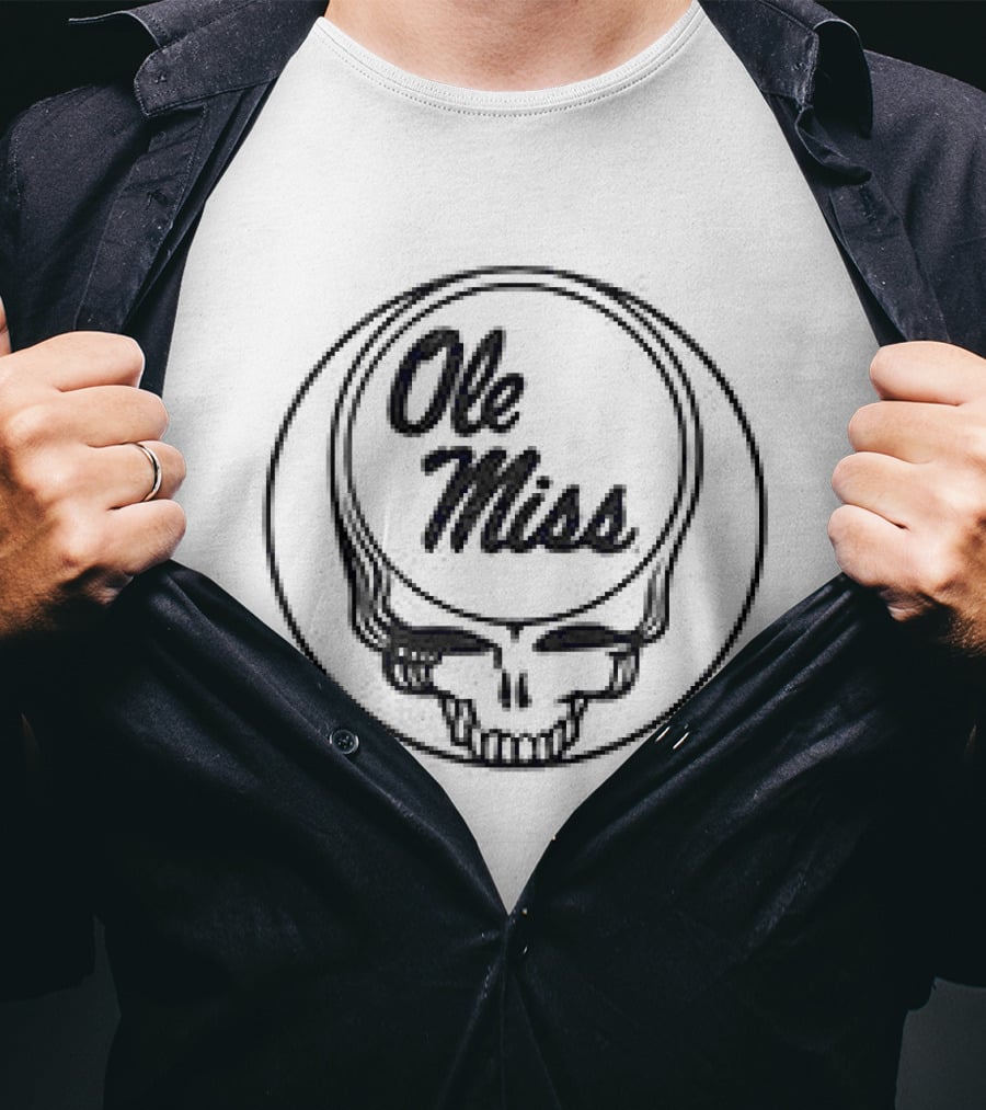 Grateful Dead Ole Miss Rebels Basketball Collaboration Skull T-Shirt