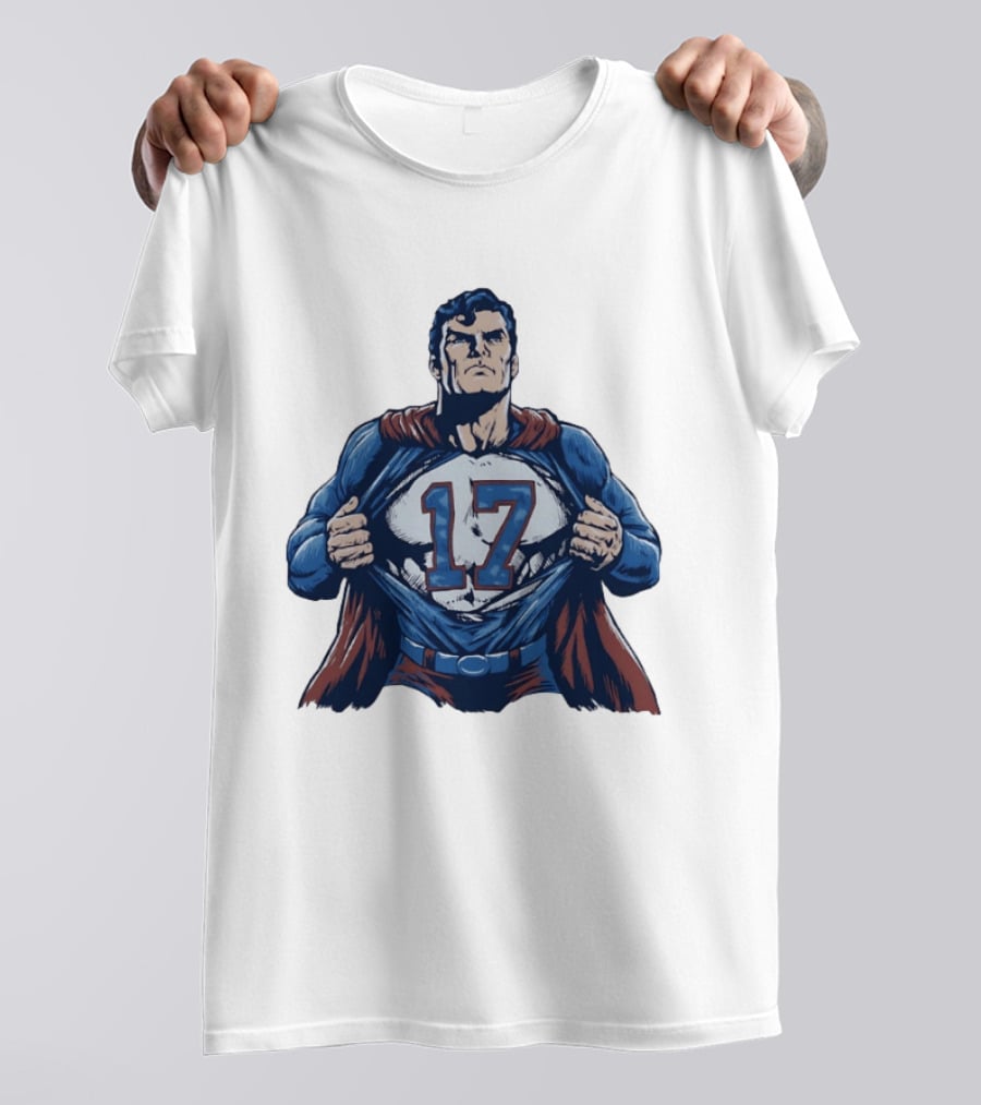Superman Secret Identity 17 Josh Allen Buffalo Bills T-Shirt