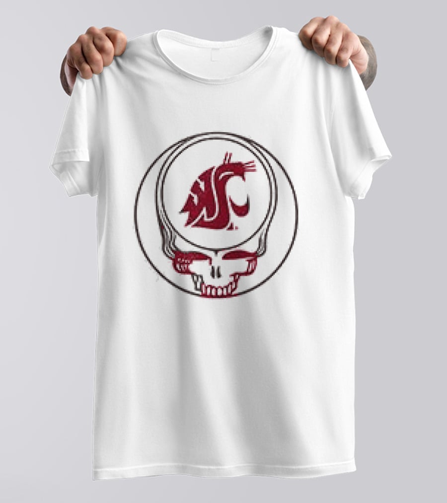 Grateful Dead Skull Washington State Cougars Collaboration T-Shirt