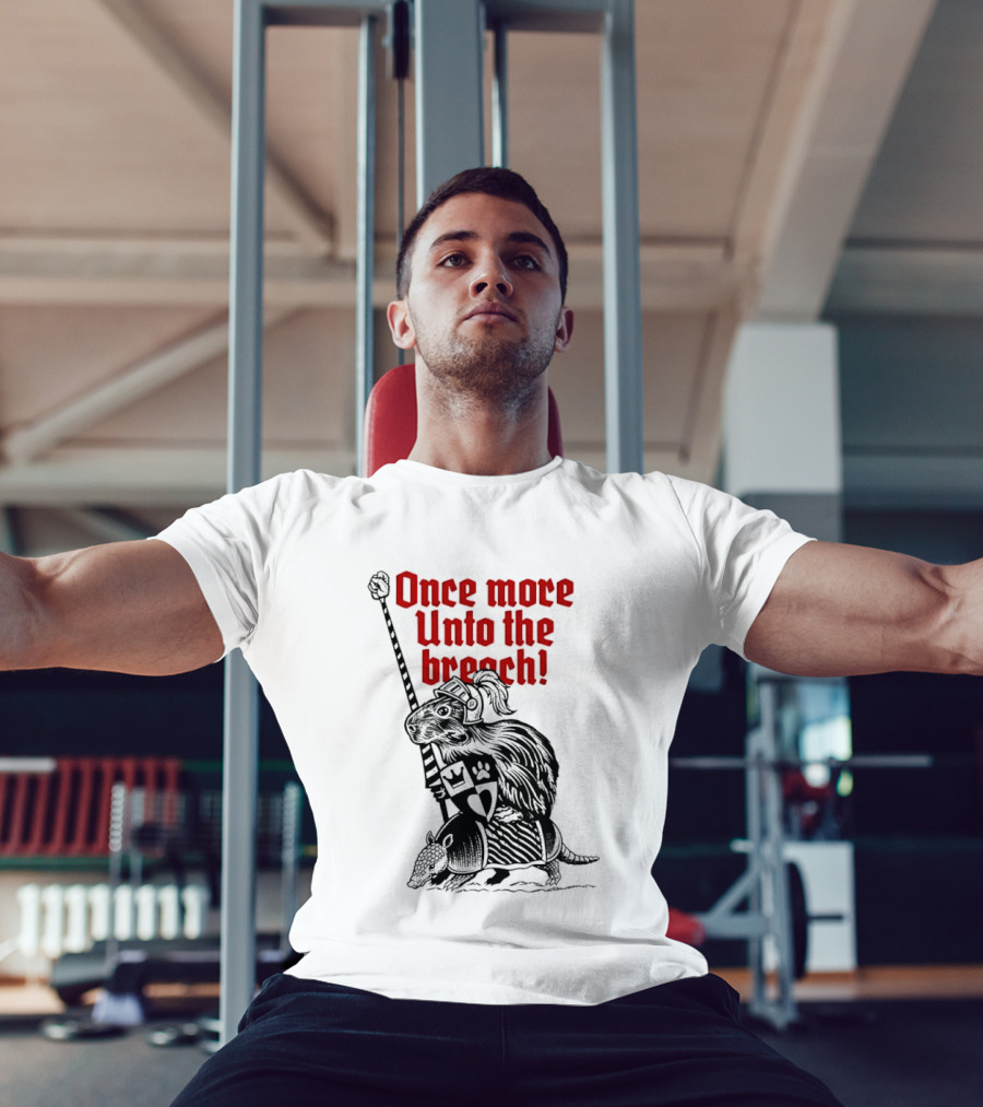Sir Capy Once More Unto The Breach Knight Capybara With Sword T-Shirt