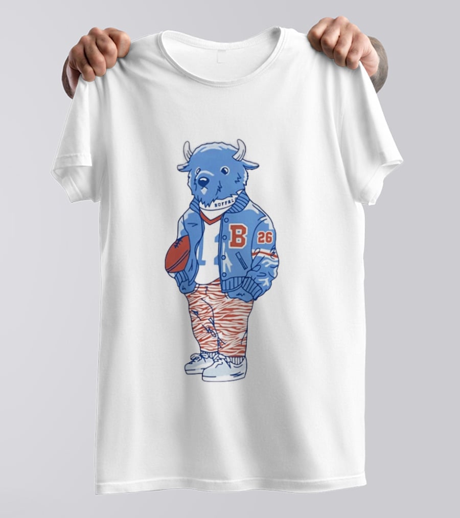 Buffalo Bills Bison Mascot Varsity Jacket Football 26 T-Shirt