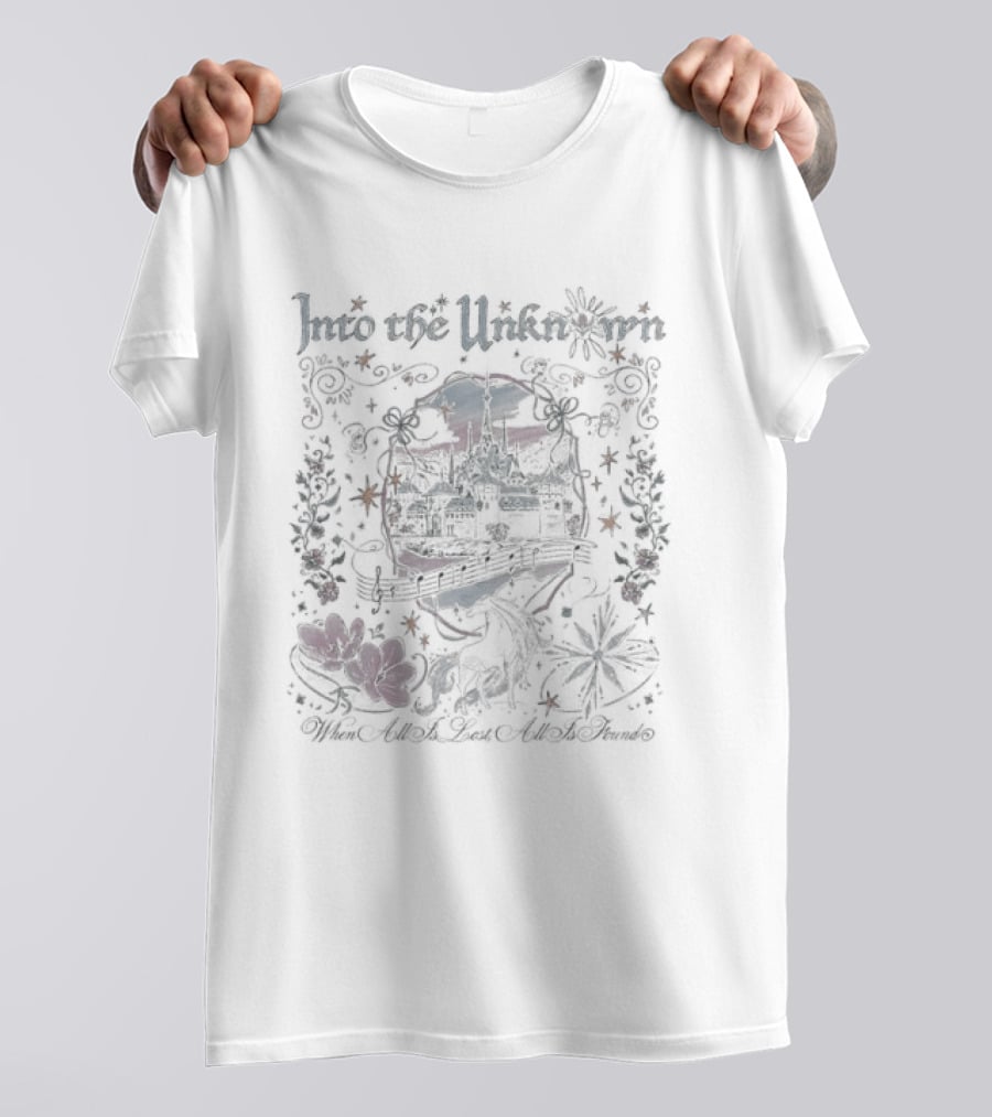 Into The Unknown When All Is Lost All Is Found Vintage Floral Mushroom T-Shirt