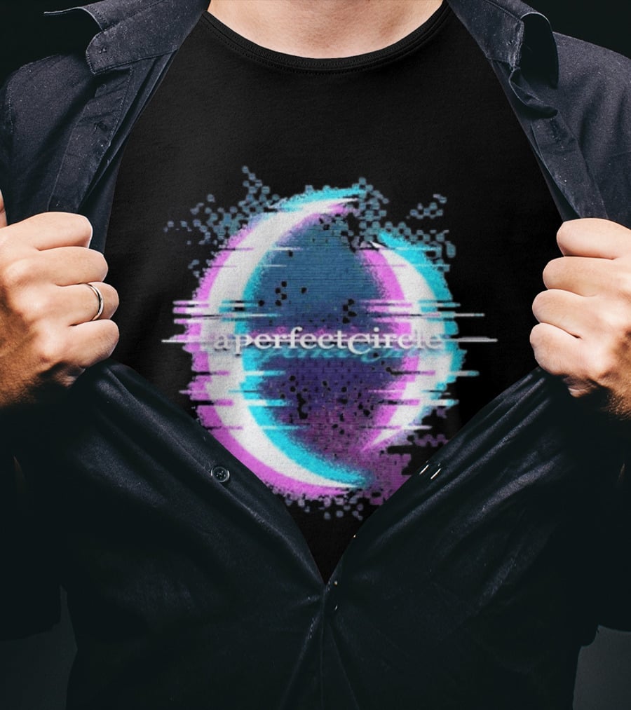A Perfect Circle Neon Glitch Retro Aesthetic T-Shirt