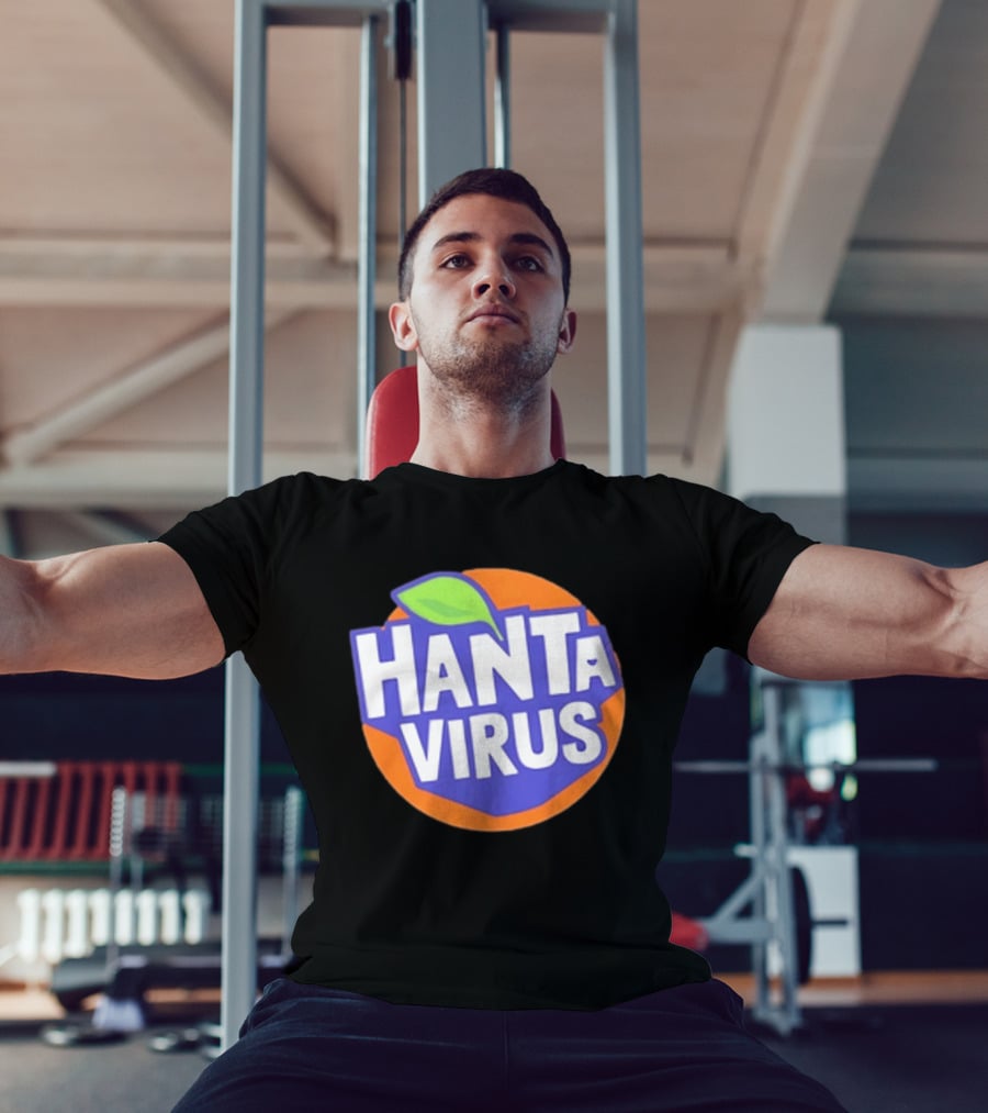 Hanta Virus Fanta Orange Circle With Green Leaf T-Shirt